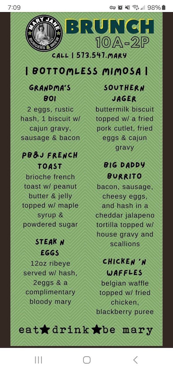 Menu Mary Jane Burgers & Brew-3