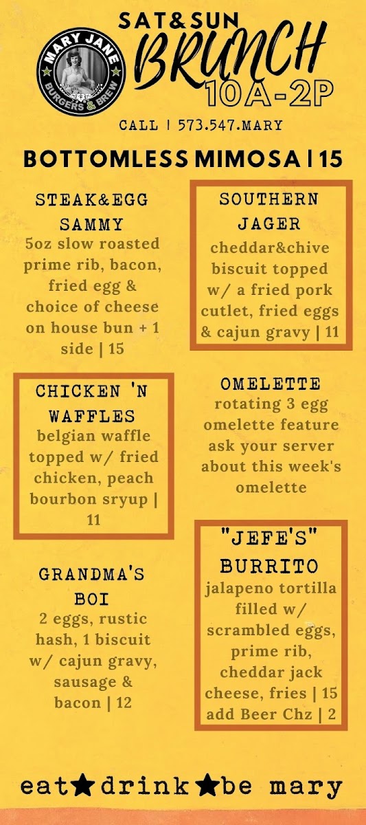 Menu Mary Jane Burgers & Brew-5