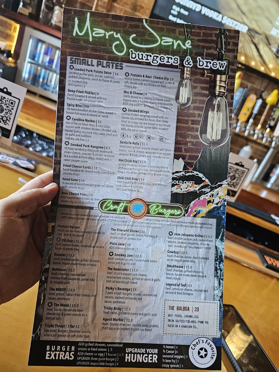 Menu Mary Jane Burgers & Brew-8